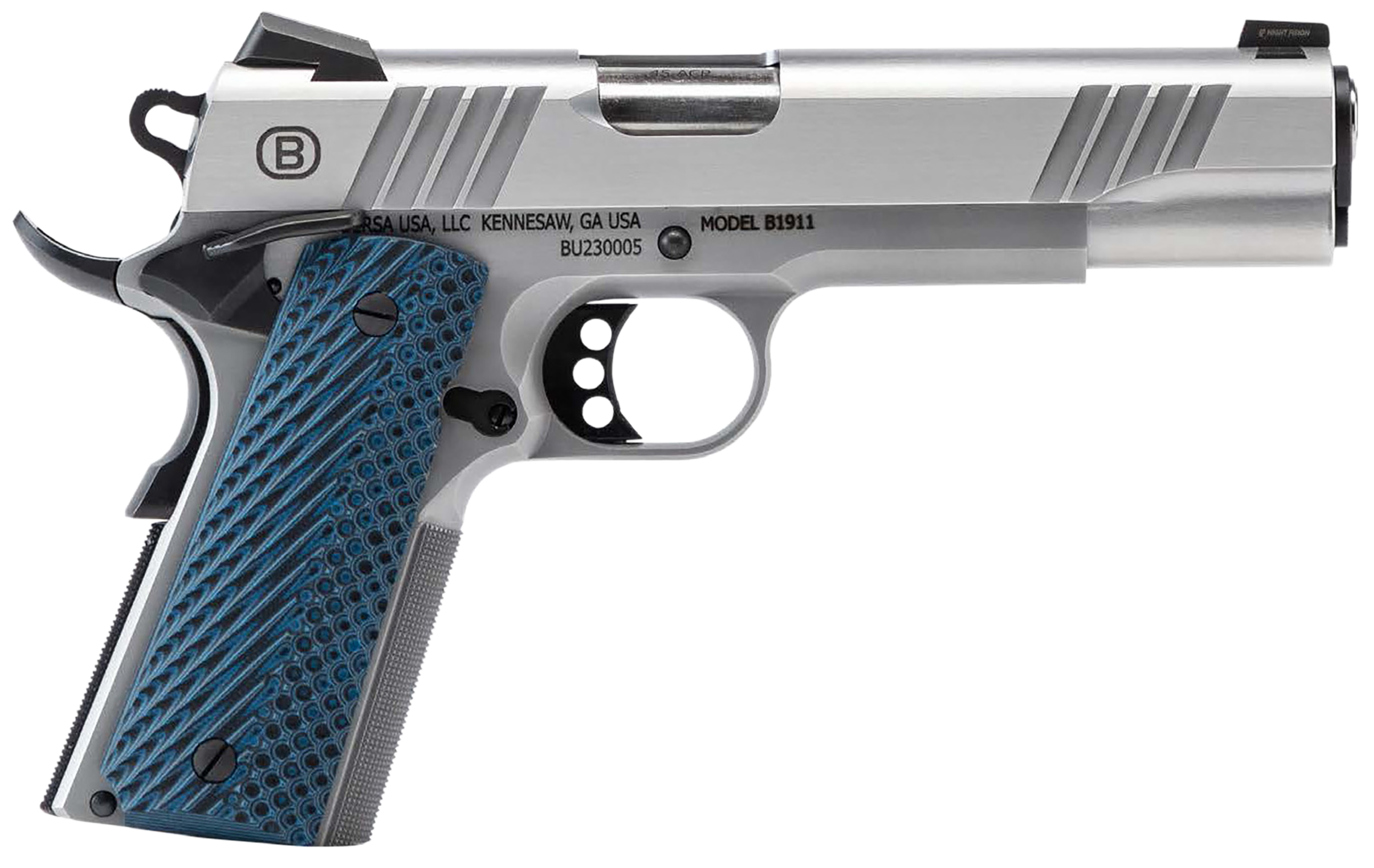 704674122289 Bersa B1911, Bersa B19117050smbl  B1911 45  Ns      5 8r  Bl/ss
