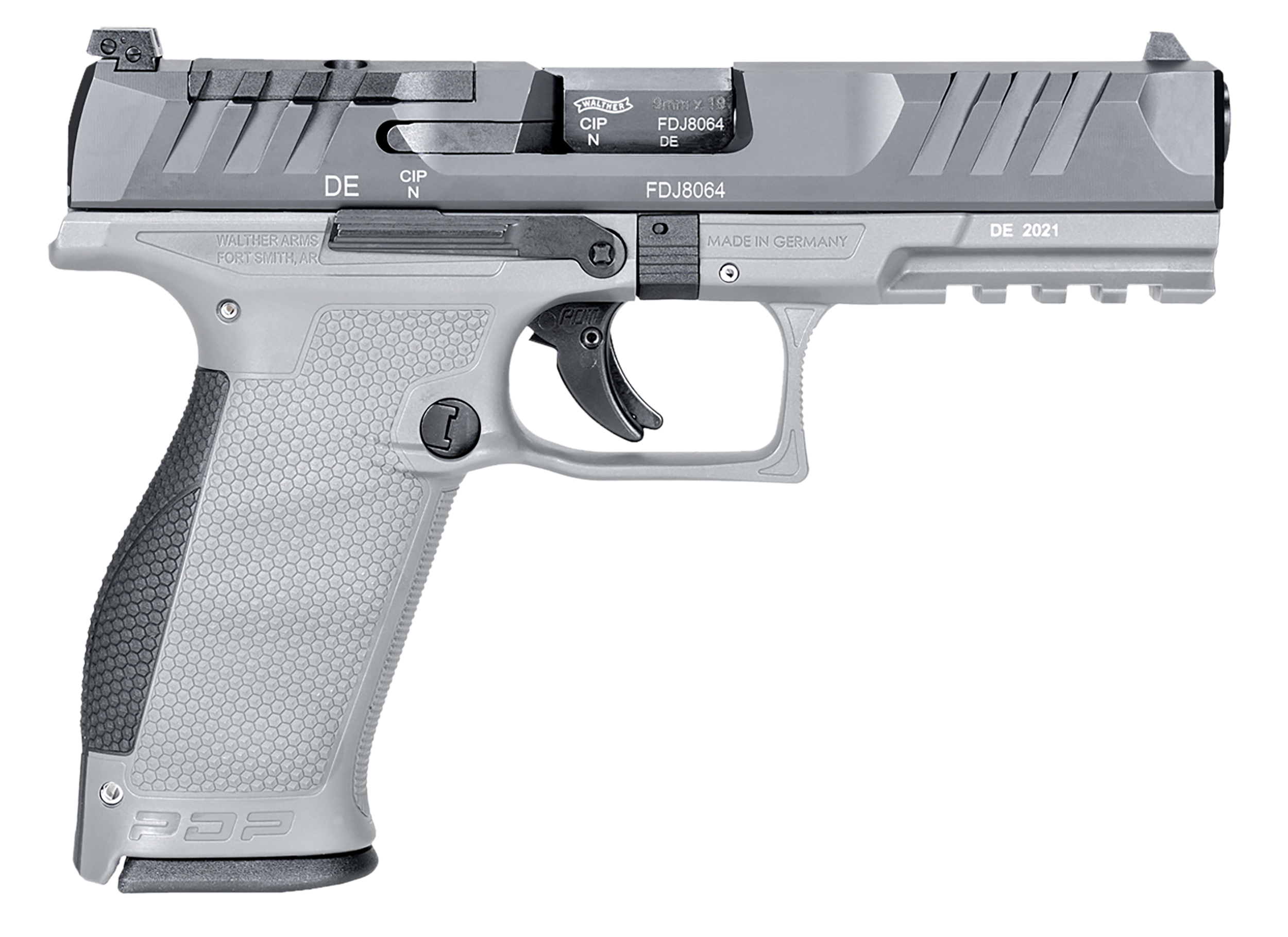 723364235351 Walther Arms Pdp, Wal 2858371np3 Pdp 9mm 4.5 Full Or  18rd  Gry/silv