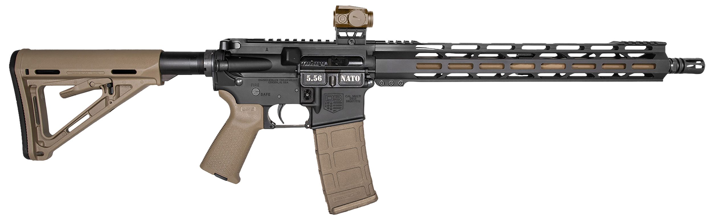 810035754294 Diamondback Db15, Dia Db175ak222  5.56 Db15 16 Ml W/viridian Blk/fde