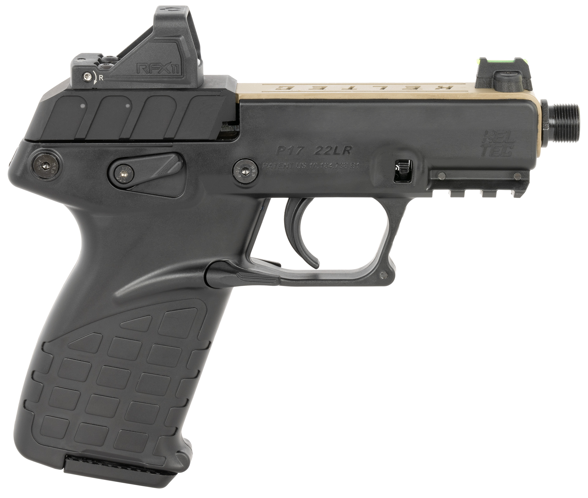 Kel-tec P17, Kel P17tanblkoptic 22lr W/optic/hlstr Tan/blk
