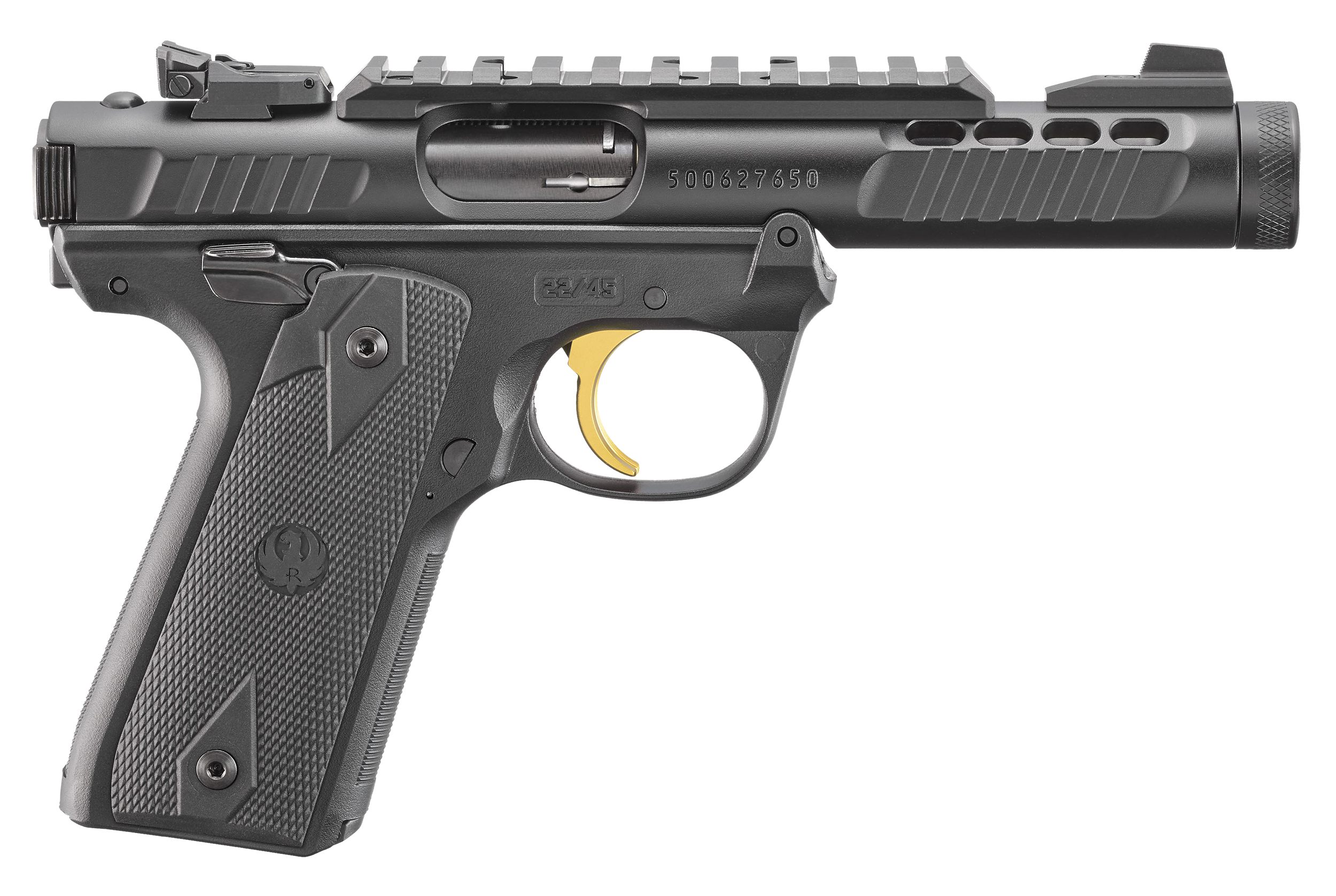 736676439560 Ruger Mark Iv, Rug 43956 Mkiv 22/45 Lite 22lr 4.4 10r Tb Gld/blk