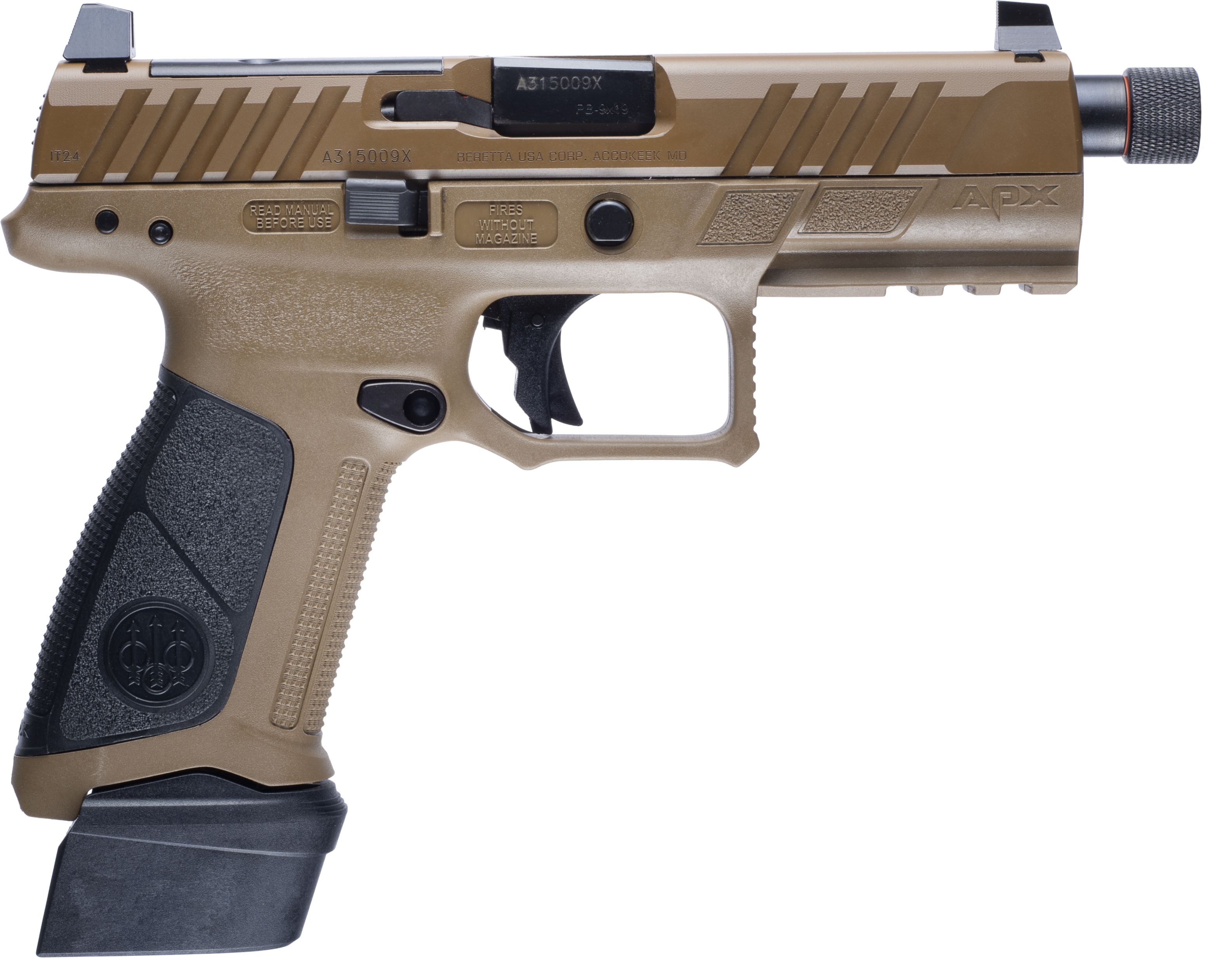 Beretta Usa Apx, Ber Jaxa1f921fde Apx A1 Tac 9m Strkr  4.8  21r Fde