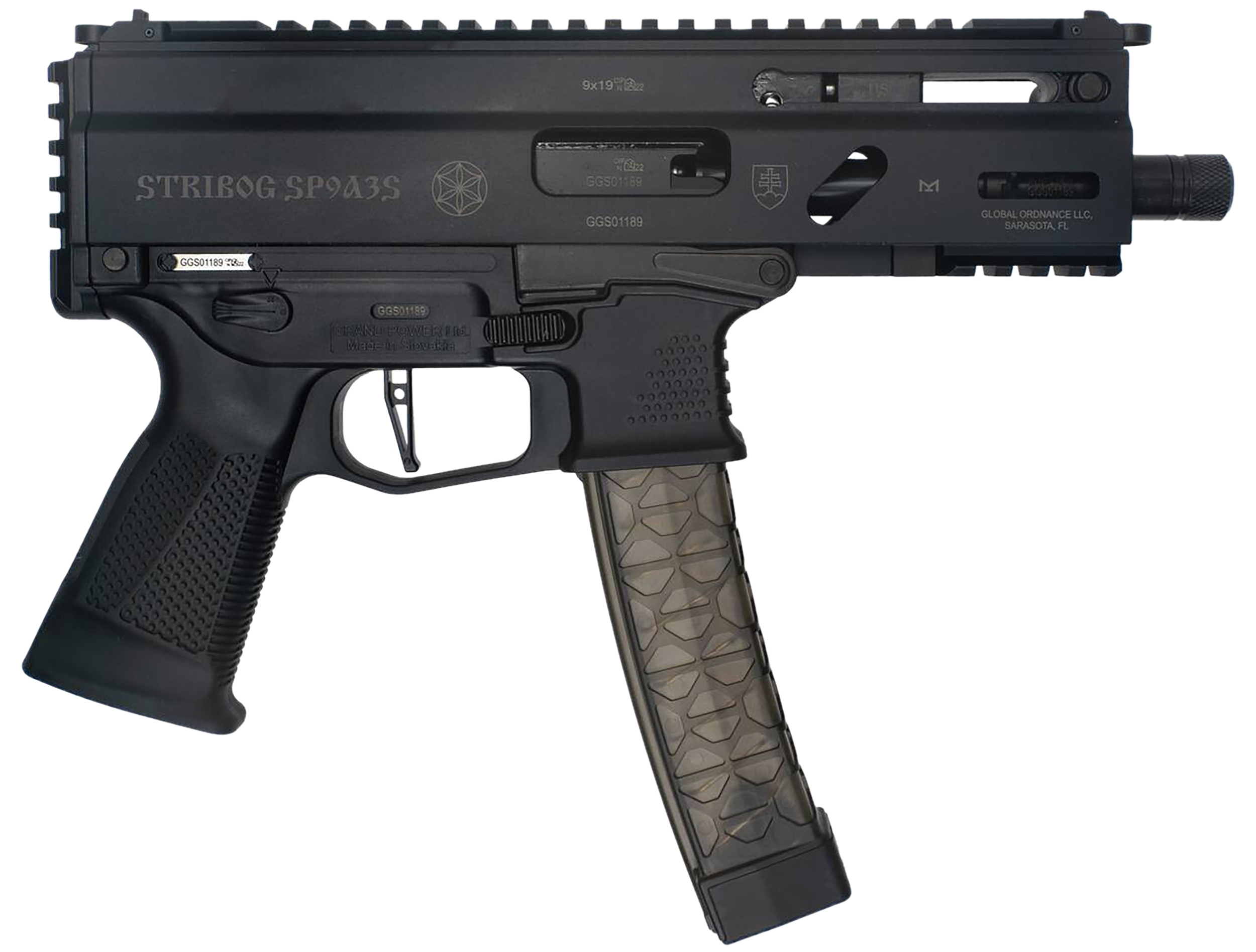 8588005808590 Global Ordnance Llc , Go 8588005808590 Stribog Sp9a3s 9mm Pst 8" Blk
