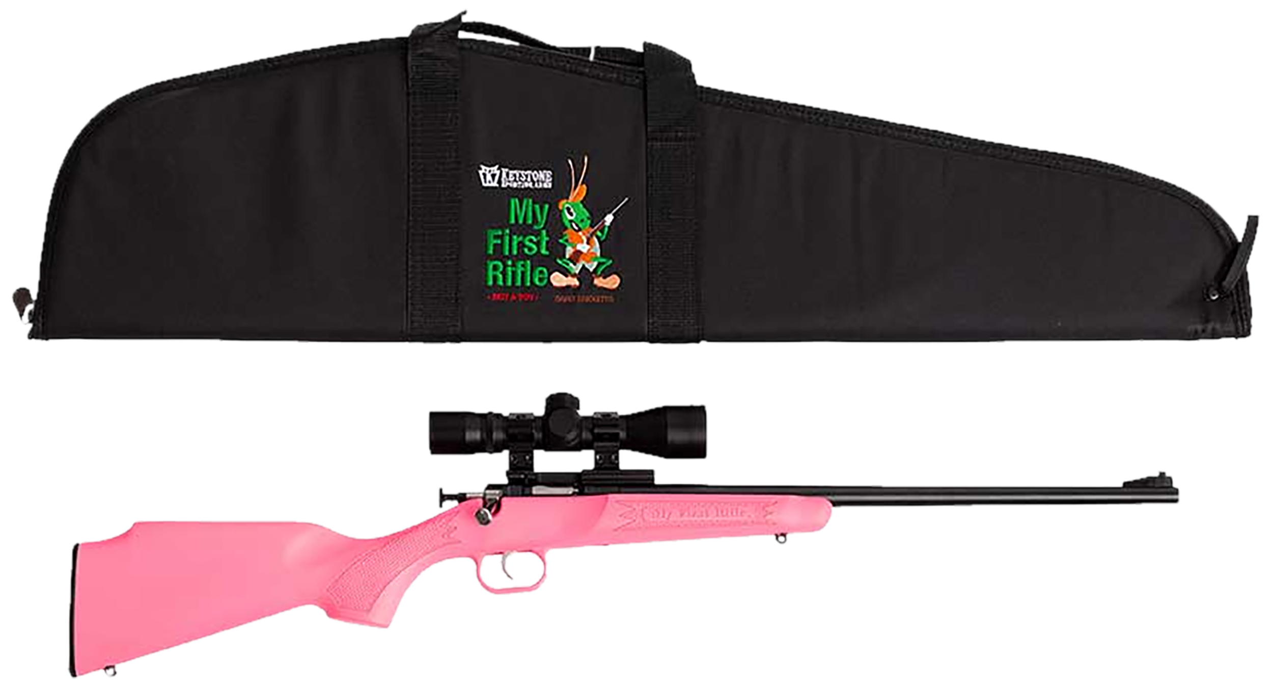 611613122203 Crickett Youth, Crick Ksa2220bsc 22lr Pkg Scp/case   16.12 1r  Pnk