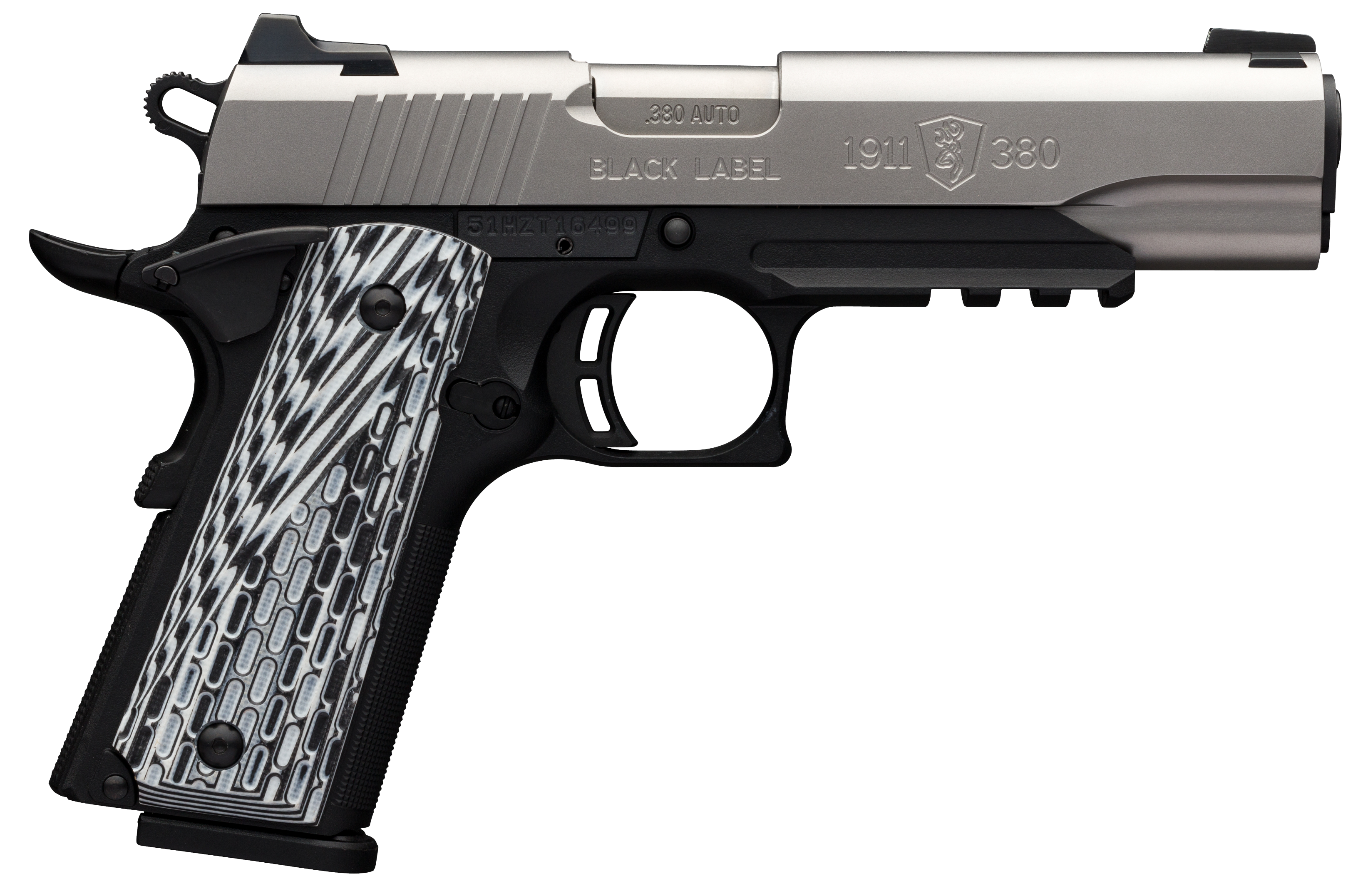 023614678038 Browning 1911-380, Brn 051-925492 1911 380 Blklbl Pro 35/8 3d Rail Ss