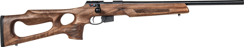 57135086 Anschutz 1761 Hb 22lr 20" - Blued/walnut Thumbhole 2-stg