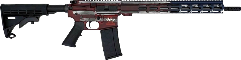 638457789393 Glfa Ar15 Battleworn 223 Wylde - 16" Nit Bbl American Flag