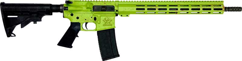 638457791501 Glfa Ar15 Splatter 223 Wylde - 16" Nit Bbl Zombie Green