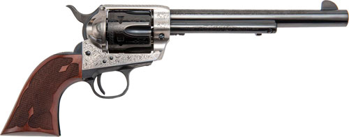 844234240104 Cimarron Frontier 357mag Pw Fs - 7.5" Engraved Silver/bl Wal