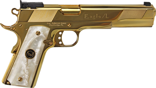 Iver Johnson Eagle Xl - 10mm 6" 24k Gold White Pearl